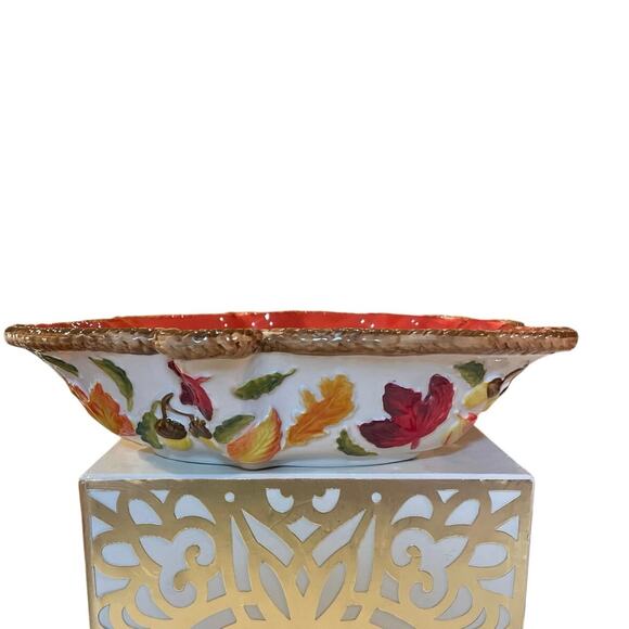 Temptations by Tara Harvest Leaf 1.0Qt Casserole Serving Dish 11x9.5x2.5 New - Picture 7 of 9